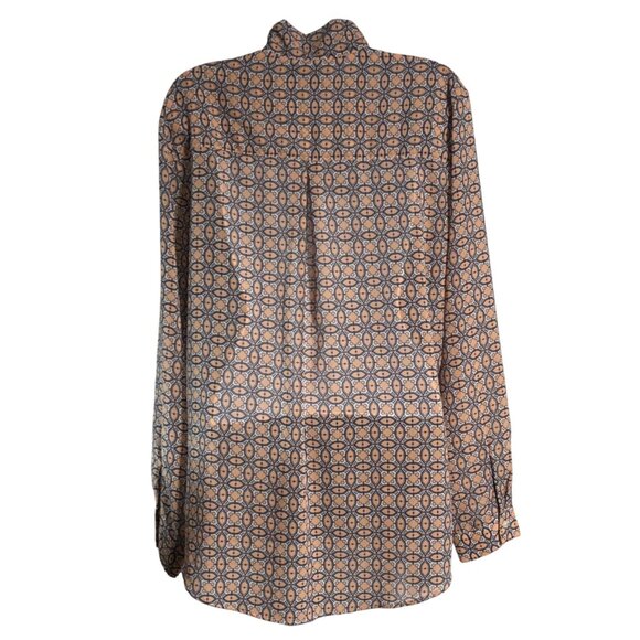 Banana Republic Womens Patterned Long Sleeve Sheer Blouse Size M - Picture 2 of 6